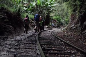 Hike to Aguas Calientes along the railway of our Day 4 Salkantay Trek
