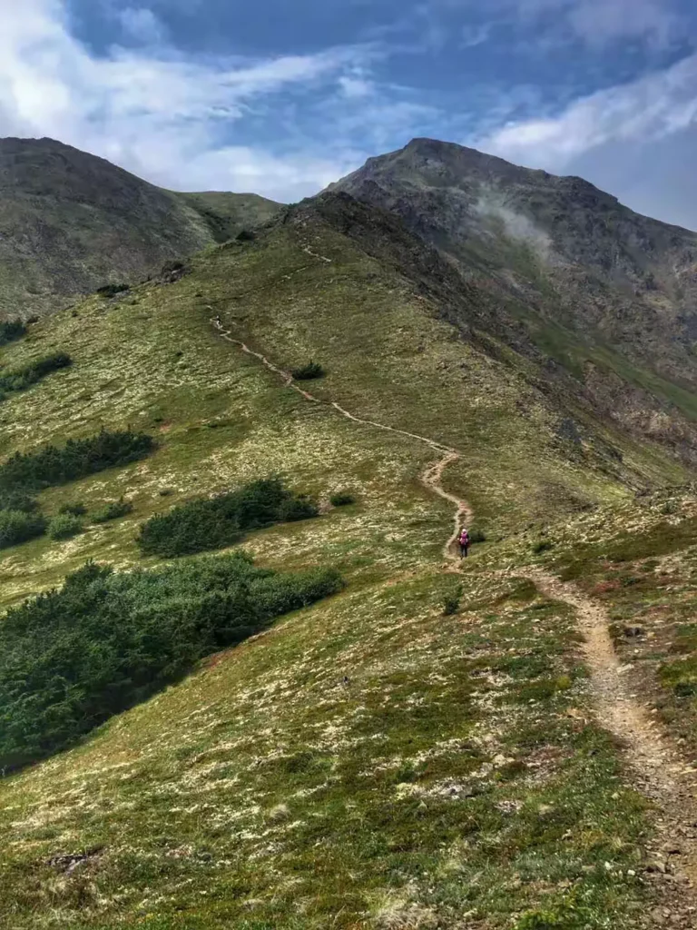 The winding Hope Point Trail, one mountain after another.