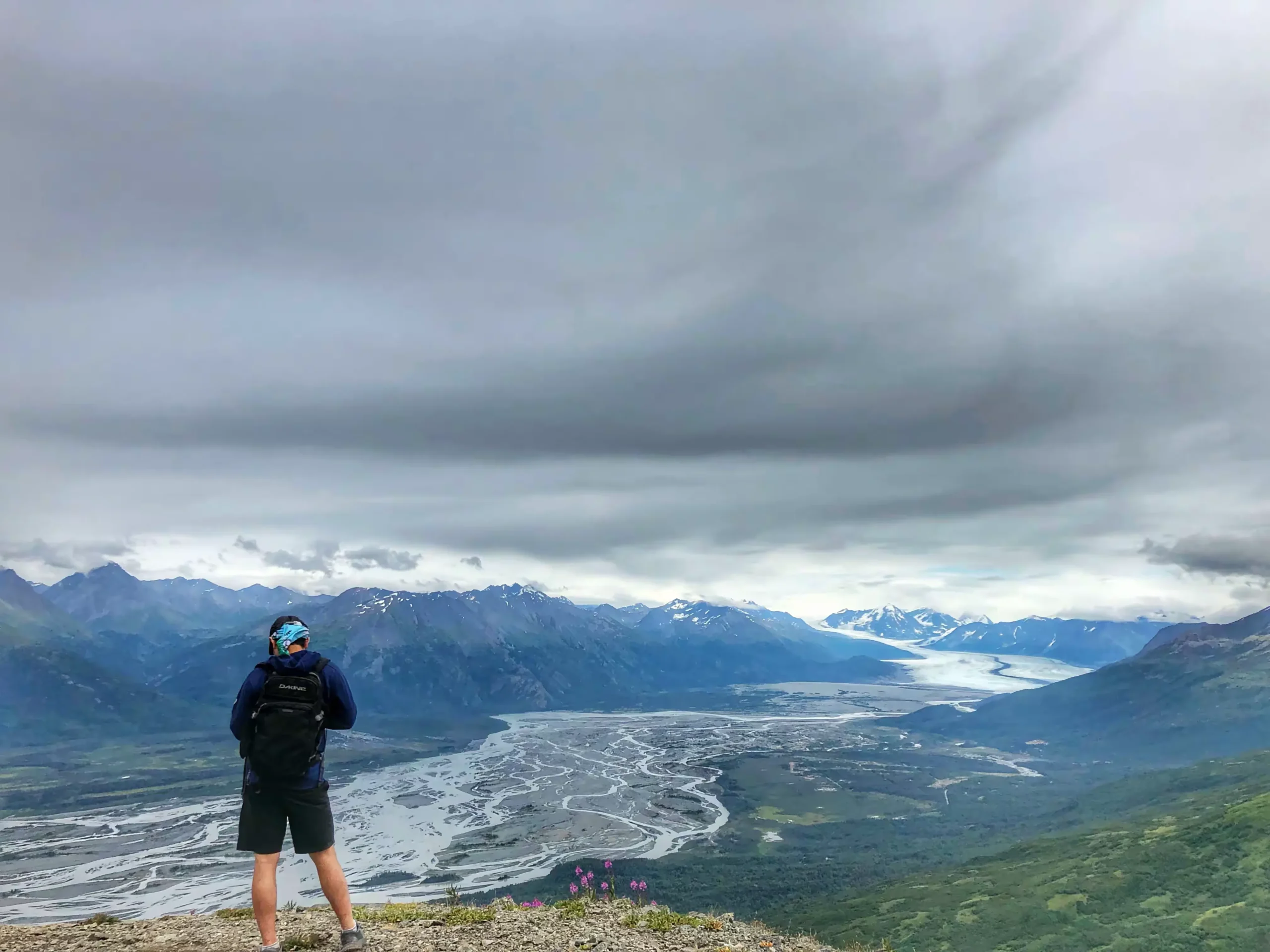 A distant view of the Knik River