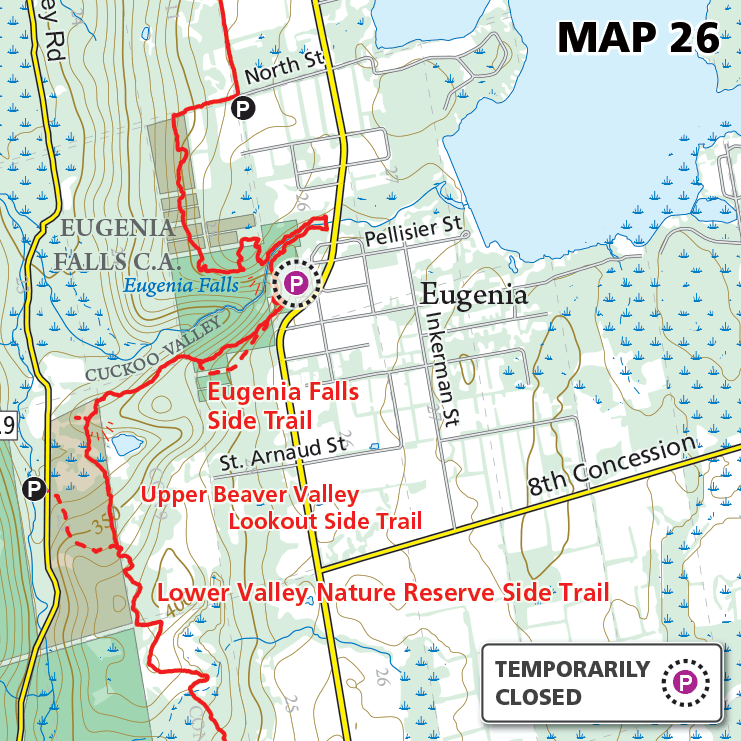 Bruce Trail Annual Winter Trail Closures Near Beaver Valley Ski Resort