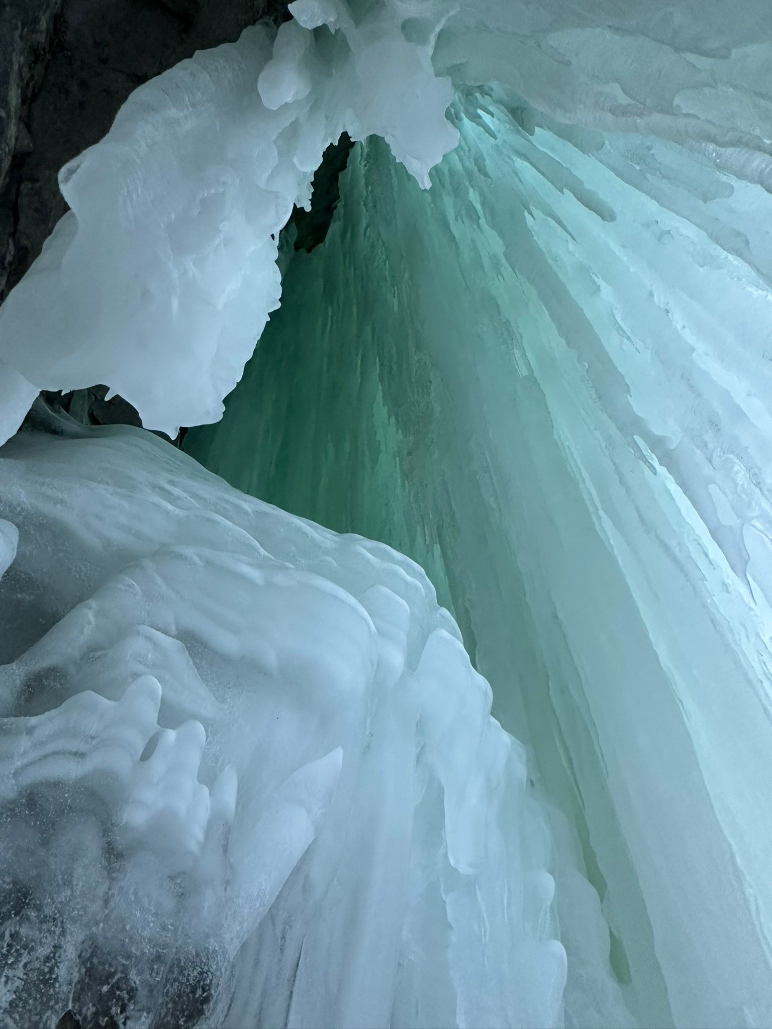frozen waterfall near Calgary-Green Monster Icefall