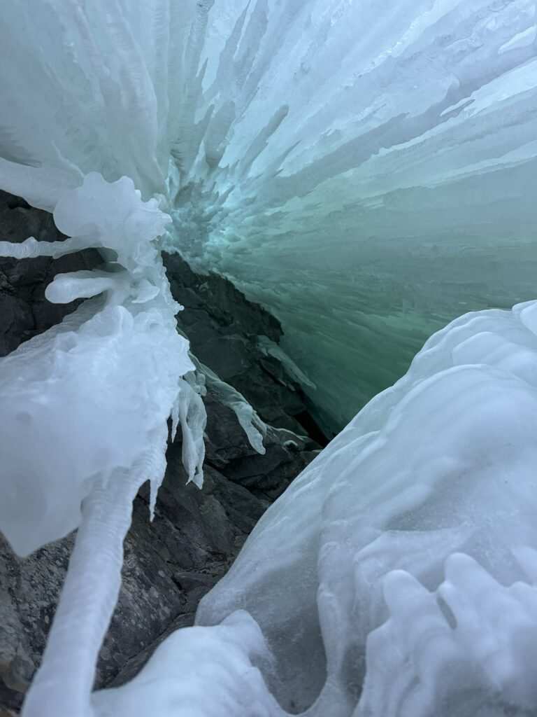 frozen waterfall near Calgary-Green Monster Icefall