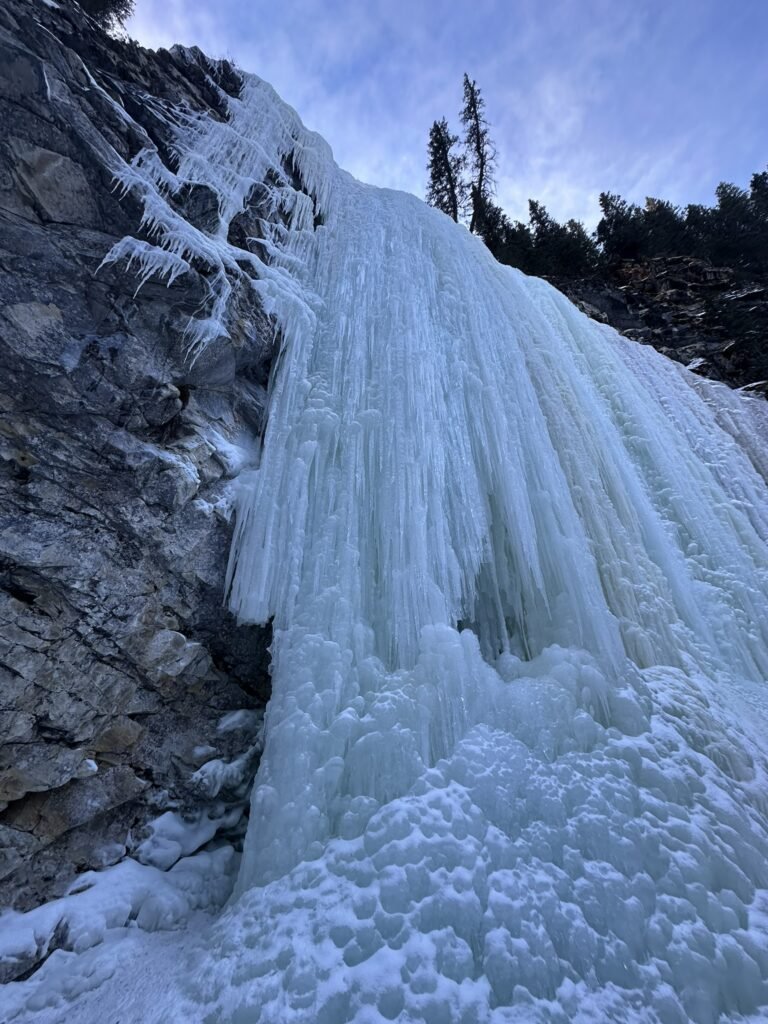 frozen waterfall near Calgary-Green Monster Icefall