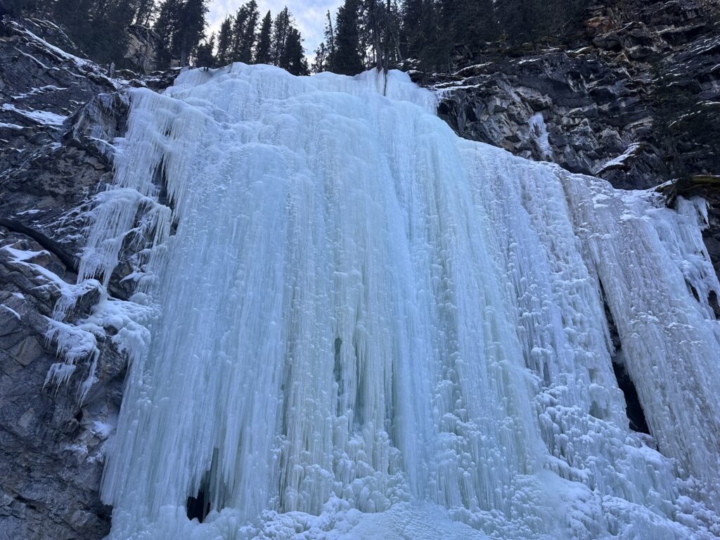 frozen waterfall near Calgary-Green Monster Icefall