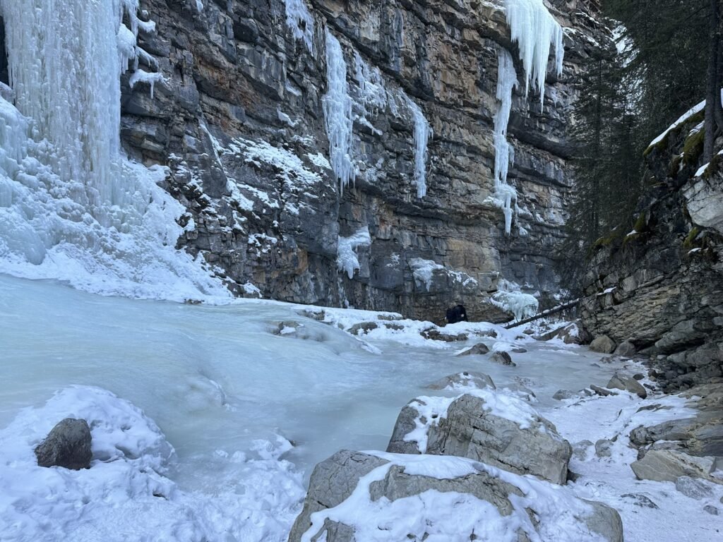 frozen waterfall near Calgary-Green Monster Icefall