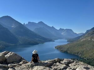 on Bear's Hump trail overlooking Upper Waterton Lake