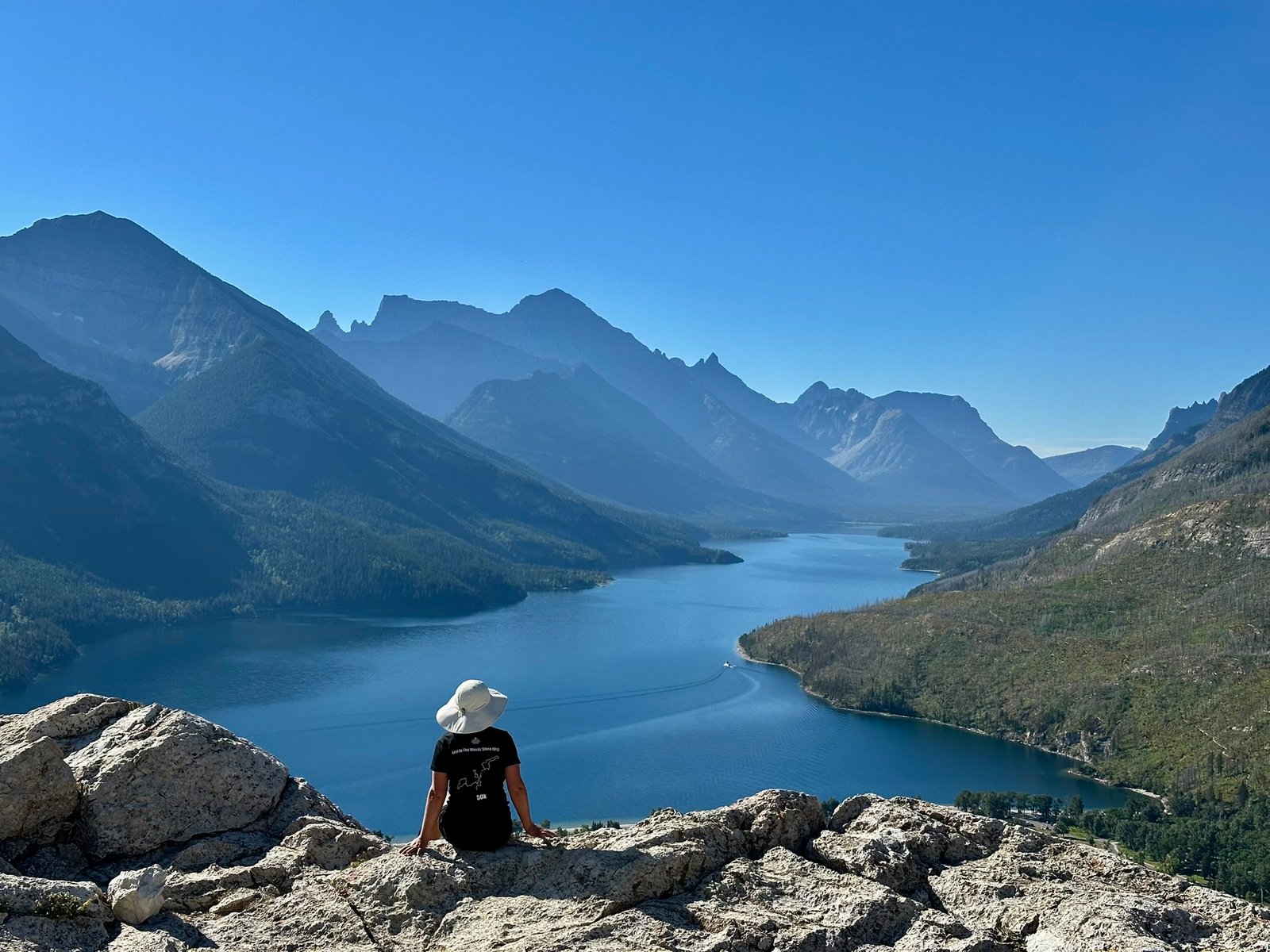 on Bear's Hump trail overlooking Upper Waterton Lake